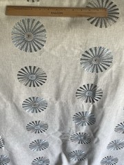 Essante Kobe 5 Yards Embroidered Curtain, Home Decor Circles Pattern Fabric