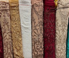 Esmeralda BRONZE Sequins on Mesh Lace Fabric by the Yard – 10102
