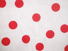 White with 1″ red Polka Dots Wamsutta Easy Care Cotton Fabric 4 yds. X 45