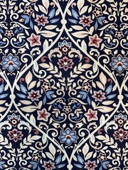 Better Homes Blue Medallion Filigree Floral Decor Fabric Cotton 1.75 yd