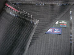 DORMEUIL SUPER120’s WOOL SUITING FABRIC “TECNIK’– MADE IN ENGLAND- 3.4 m