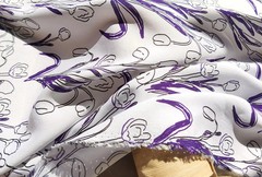 Floral Viscose Fabric 55” Wide By Yard Soft Dress Robe Bedding Material Rayon