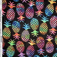 Pineapple Fabric Fruit Tropical Breeze Foos Black Cotton by Kanvas Studio Yard