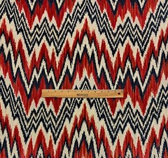 THIBAUT RHYTHM VELVET FLAME & NAVY FLAME STITCH EXCLUSIVE FABRIC BY YARD 50″W