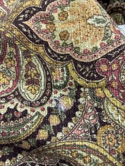Raymond Waites Myesha Floral Maroon Brown Palette Upholstery Fabric-3 1/2 YX 51”