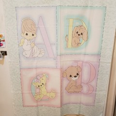 Vintage Spectrix Precious Moments A B C D Crib Fabric Panel 36″ x 44″ 1999