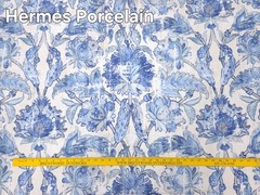 Covington HERMES PORCELAIN Blue White Floral Designer Print Drapery Uph Fabric