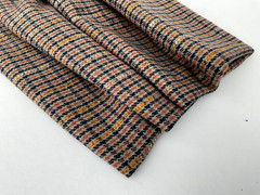 TWEEDY BALMORAL CHECK WOOL CASHMERE SILK BLEND OLIVE -BLUE -TAN MADE IN ITALY A9