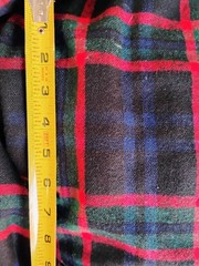 Vintage 100% Washable WOOL Fabric Plaid – NOS 3 YARDS Black Green Red Blue