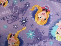 FROZEN FABRIC SISTERS ICE SKATING HEART FRAMED DISNEY FABRIC 30″ X 44″
