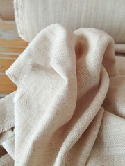 Natural Oatmeal Linen Fabric by yard 6.7Oz Soft Organic Blend —Sewing,Clothing