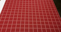 BALLARD DESIGNS WINDSOR CRIMSON RED SUNBRELLA CHECK FABRIC 2.1 YARDS 54″W