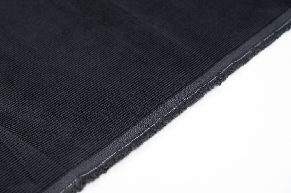 Vintage Cashco Cotton Velvet 1.2m Corduroy Solid Black 220g
