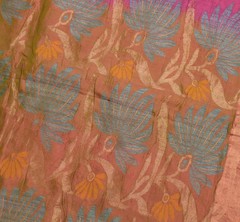 Sushila Vintage Magenta Scrap Saree Pure South Silk Floral Woven Sari Fabric