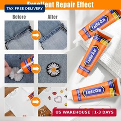 3Pcs Fabric Glue Permanent, 60 ML Washable Clear Clothing Glue, Super Fabric Glu