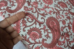 15 Yard Hand Block Paisley Print 100%Cotton Fabric NO TARRIF CHARGES 100%✅ZK_162