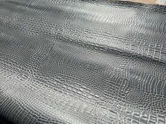 1 Yard Gray Alligator Crocodile Embossed Vinyl Faux Leather Upholstery 36” x 54”