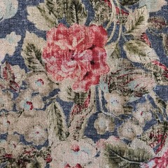 Waverly Floral After Glow Indigo Linen Rayon Blend Decorator Fabric 3 Yds X 54”