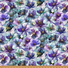 HOFFMAN – Flourish by the Hoffman Designers – Poppies Floral – Amethyst ,1/4