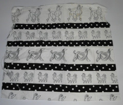 18 x 18 Black and White Dog Fabric w Coordinating 18 x 25 Paw Print Material