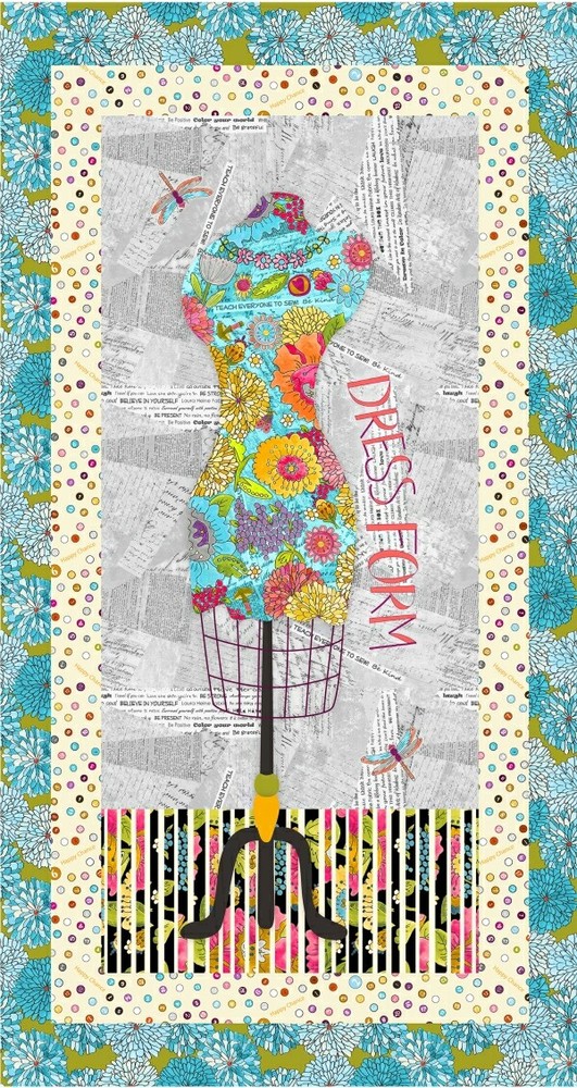 24″ X 44″ Panel Dress Form Fashion Design Happy Chances Cotton Fabric D777.44
