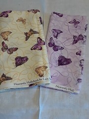 Heavenly Hollihock Fabric 1 1/2 Yds Yellow 1/2 Yds Purple Butterflies Lain Stowe