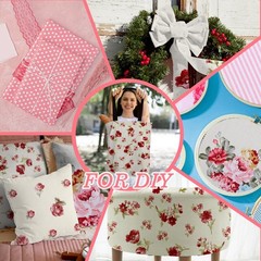 42Pcs Pink Charm Packs for Quilting, 100% Cotton Fabric Squares 5 x 5Inch