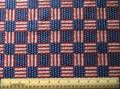 1/4 yard cotton fabric Marshall Dry Goods Patriotic Squares stars stripes