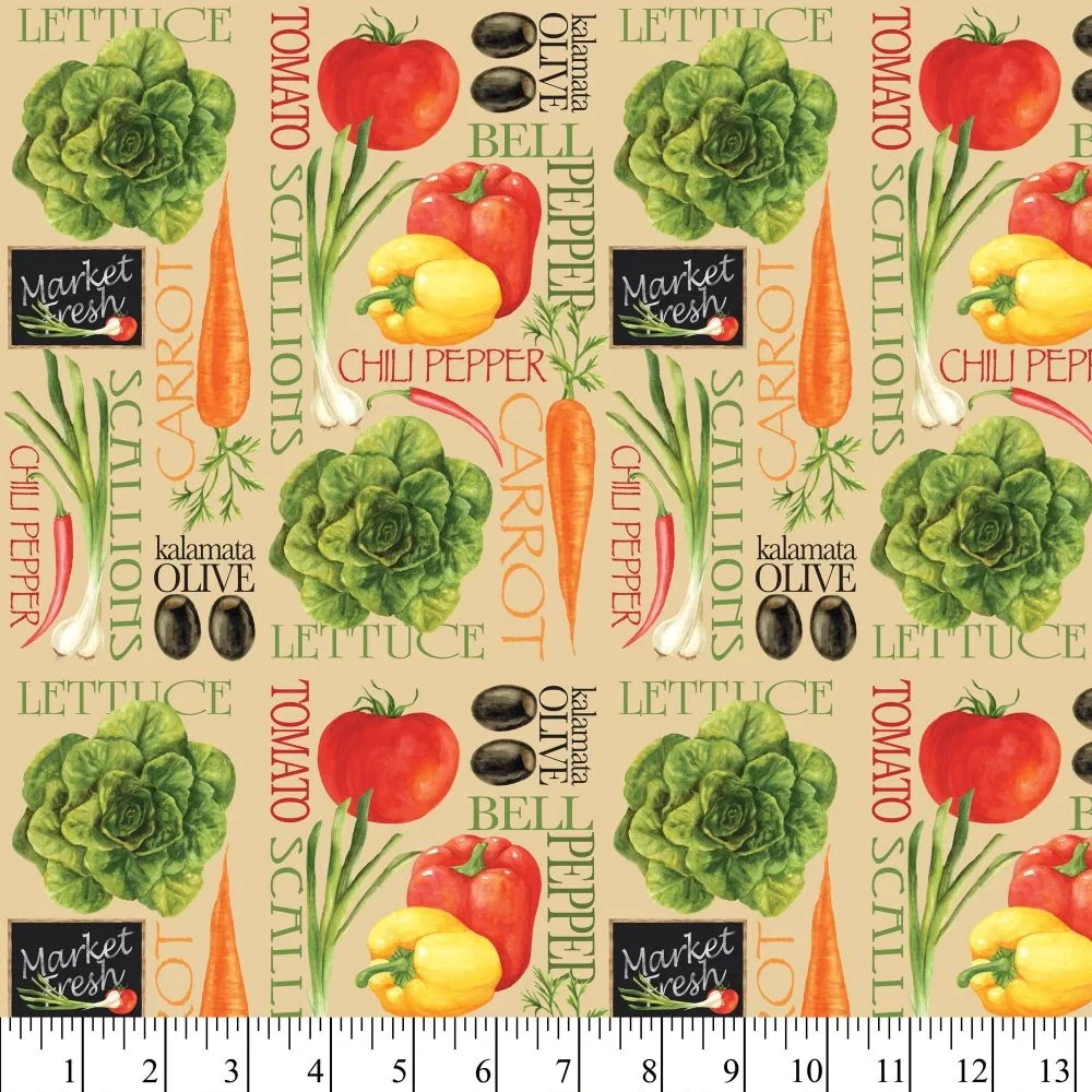 David Textiles Vegetable Garden Fabric – 1 Yard Cut (36″x44″) 100% Cotton