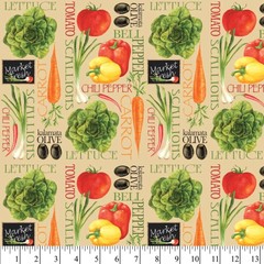 David Textiles Vegetable Garden Fabric – 1 Yard Cut (36″x44″) 100% Cotton