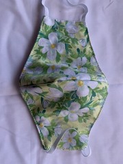 Face Mask triple Layer Reusable Handmade Washable Cloth Yellow Flowers