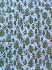 JOANN FABRIC~Xmas Potted Fir Tree~GLOBE ORNAMENTS~Various Pines~GREEN RED CREAM~