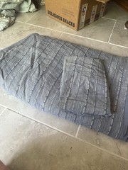 Hearth & Hand Duvet Cover 1 Sham FULL/QUEEN Blue white Textured 100% Cotton