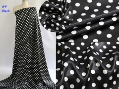 58” Wide By Yard Polka Dots Fabric Satin Charmeuse Soft Lining Scarf Diy Tissu
