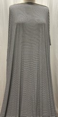 100% Rayon Knit Black White Horizontal Striped Fabric By the Yard 60″ Wide