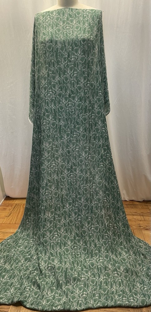 100% French Silk Georgette Moss Green Snake Skin Print Fabric By The Yard 54 ” W