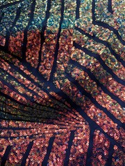 Thea RAINBOW Geometric Sequins Diamond & Stripes on Poly Spandex Fabric by the