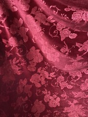 Luxury Embossed Merlot Velvet Flower Design 4-way Stretch 58/60” Sold By The yd.