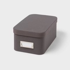 Small Decorative Fabric Box Charcoal: Rectangle