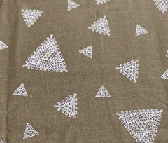 Vintage Style Cotton Fabric White Triangle Patterns 1/2 yard x 38″ Quilting