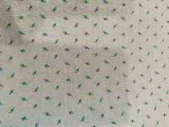Vintage Seersucker Tiny Blue Rose’s Rosebud’s Baby Blue Background 1 Yard + 26″