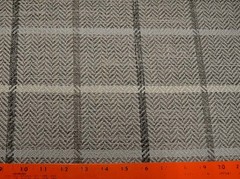 Clemson Smoke Grey Blue Window Pane Plaid Upholstery Swavelle Mill Creek Fabric