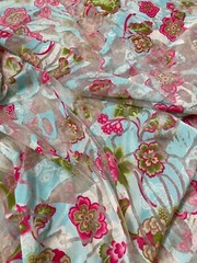 Fabric Lot 3 Yards 31 Inches 64 W Floral Sheer Stretch Knit Lingerie Dress