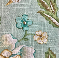 3/4 Yard Cut Jaclyn Smith Bird and Floral Sea Green Home Decor Fabric