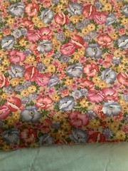 Classic Cottons Fabric 1998 Pansies Pinks & Lavender On Tan 3+ Yards X 45” Vtg