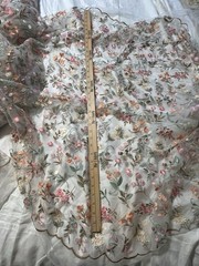 Multicolor Embroidered Floral Lace Fabric Bridal Prom Formal Cottage Granny Core