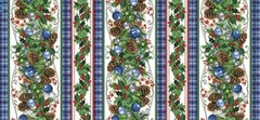 Quilting Treasure – Christmas Garland Border Stripe- Blue Quilting BTY Fabric