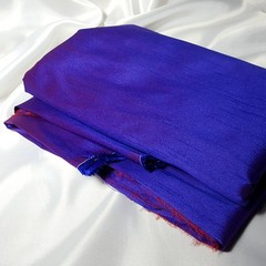 PURPLE TWO TONE FAUX SILK POLY DUPIONI FABRIC BLUE RED INDIGO 58″ BY THE YARD