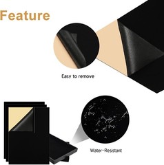 Reusable Black Felt Sheets 3-Pack – 8.3″ x 11.8″ Peel & Stick Convenience