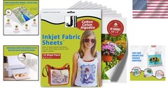 10 Cotton Inkjet Fabric Sheets, 8.5″ x 11″ – Easy Peeling, Washable Designs